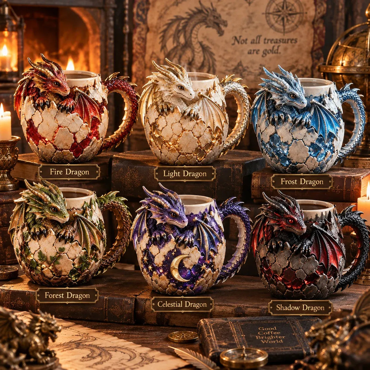 β³ Last Day 50% OFF β π Sculpted Dragon Mug Collection | 6 Fantasy Realm Designs with Raised 3D Dragon Details β