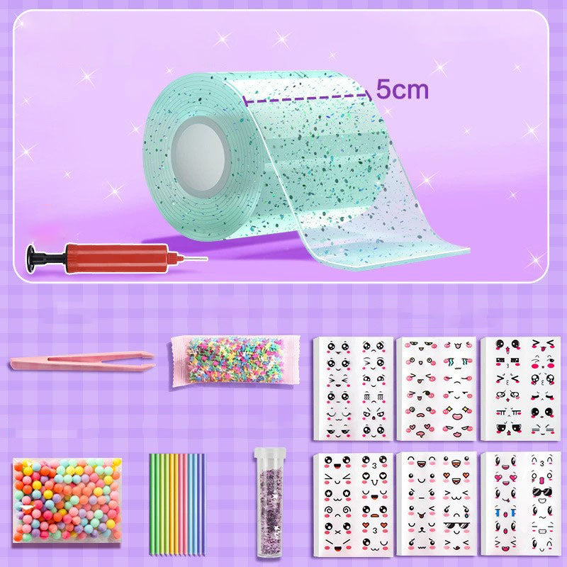 DIY Craft Creative Blow Bubbles Double Sided Tape,Clear Nano Tape, with Sequin Removable