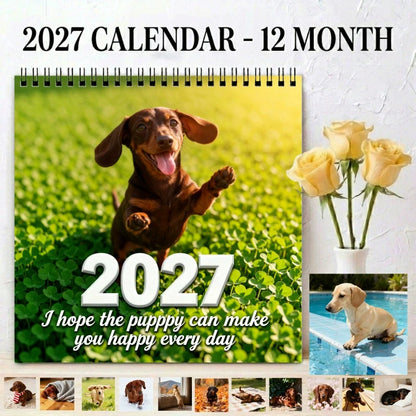 2027 Dachshund Wall Calendar | 12 Month Cute Wiener Dog Calendar, Perfect Gift for Dachshund Lovers