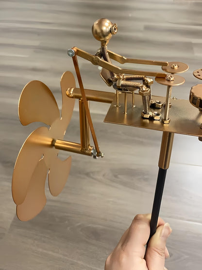 Handmade Metal Drummer Windmill