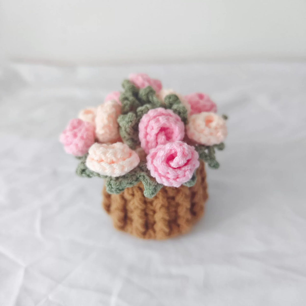 Handmade Crochet Flower Coaster Set | Foldable Floral Coasters with Storage Basket, Table Decor Gift