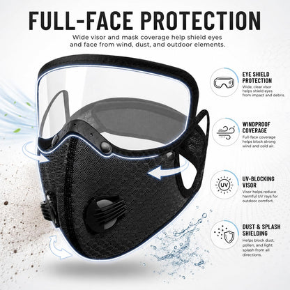 😷 Reusable Carbon Filter Dust Mask with Adjustable Goggles ❤️