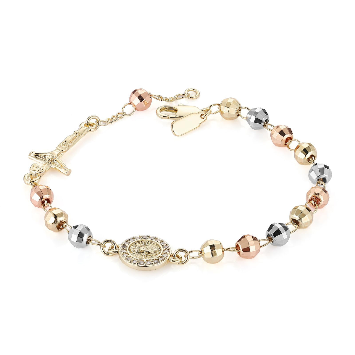 Virgin Mary Cross Rosary Bead Bracelet