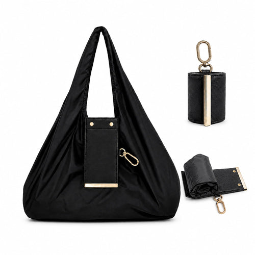 Foldable Travel Tote Bag Keychain（It can be super folded, the size of a coin purse）