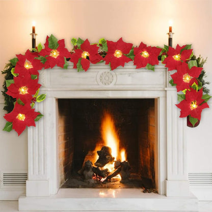 Christmas Big Red Flower LED Light String