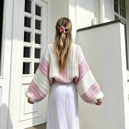 Balloon Sleeve Crochet Cardigan Shrug（Finished product）