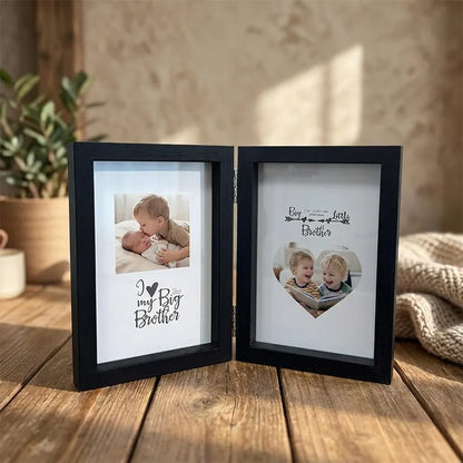 Creative Wooden Folding Photo Frame | Rustic Hinged Picture Frame