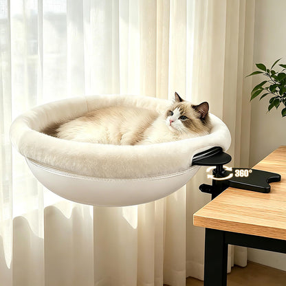 Heavy Duty Steel Frame 180° Rotating Cat Desk Bed