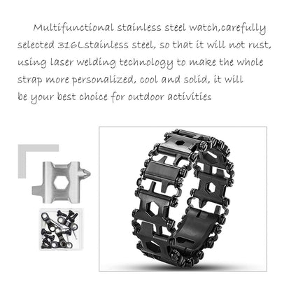 29 in 1 Multitools Stainless Steel Tool Wearable Bracelet for Men Compatible