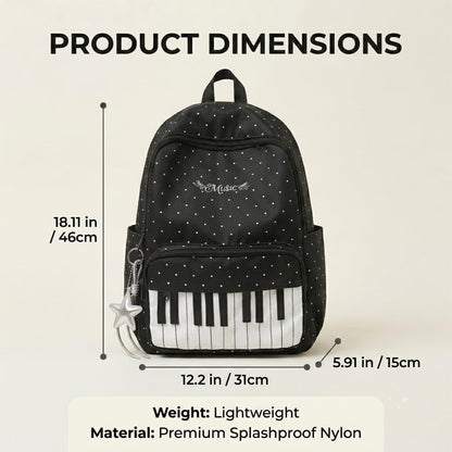 Piano Backpack for Women Music Backpack with Polka Dot (Free star pendant)