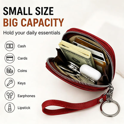 ✨ Square Leather Mini Card Wallet 👛 Coin Purse