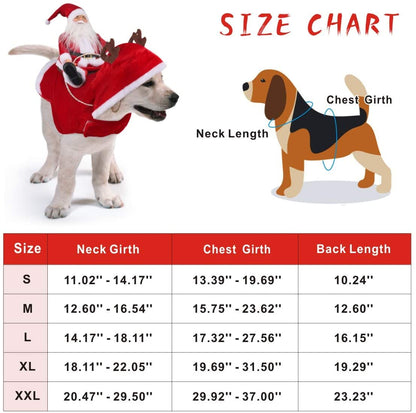 Santa Dog Costume-Christmas Pet Coat