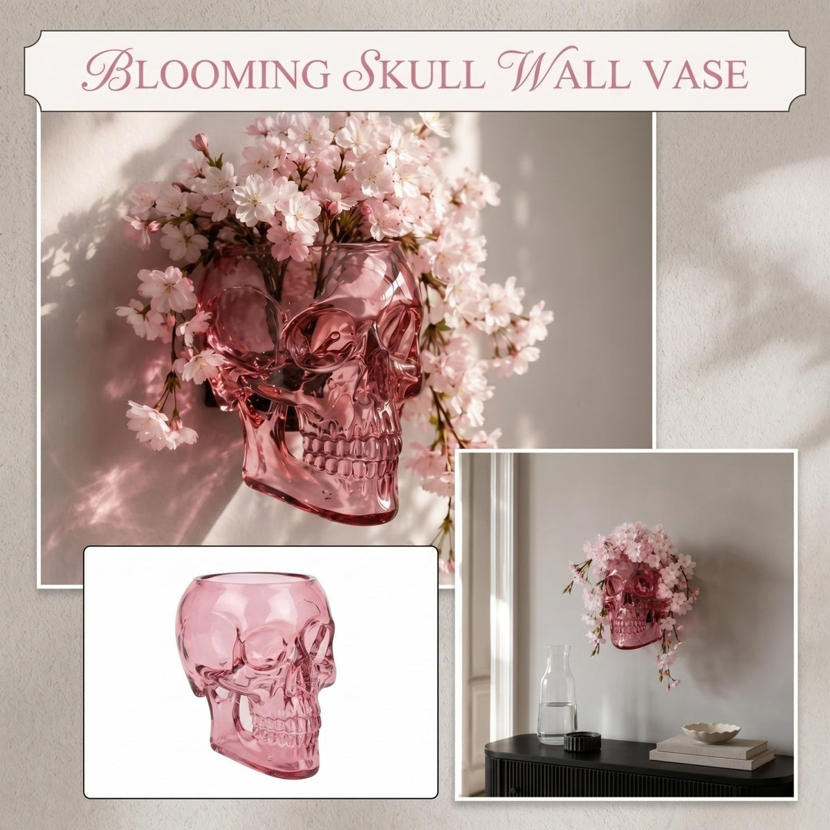 🔥  🔥 Gothic Skull Wall Vase 💀 Hanging Planter for Any Flower 🌸