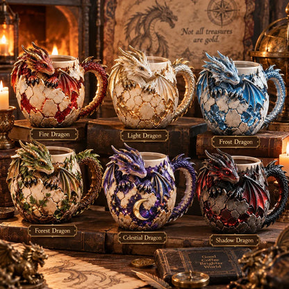 ⏳ Last Day 50% OFF – 🐉 Sculpted Dragon Mug Collection | 6 Fantasy Realm Designs with Raised 3D Dragon Details ☕
