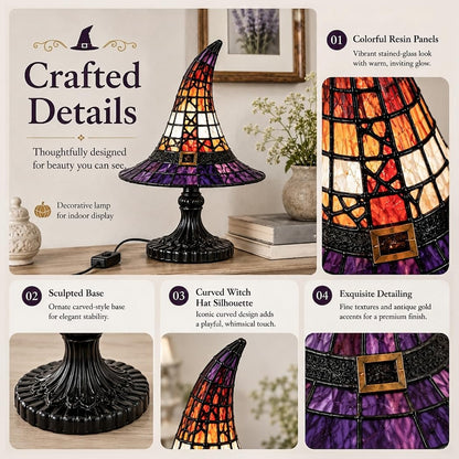 Stained Glass Witch Hat Lam 🎃