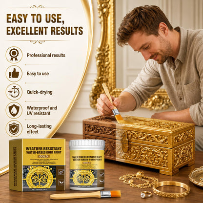 🧹 Weather Resistant Water Based Gold Paint ✨