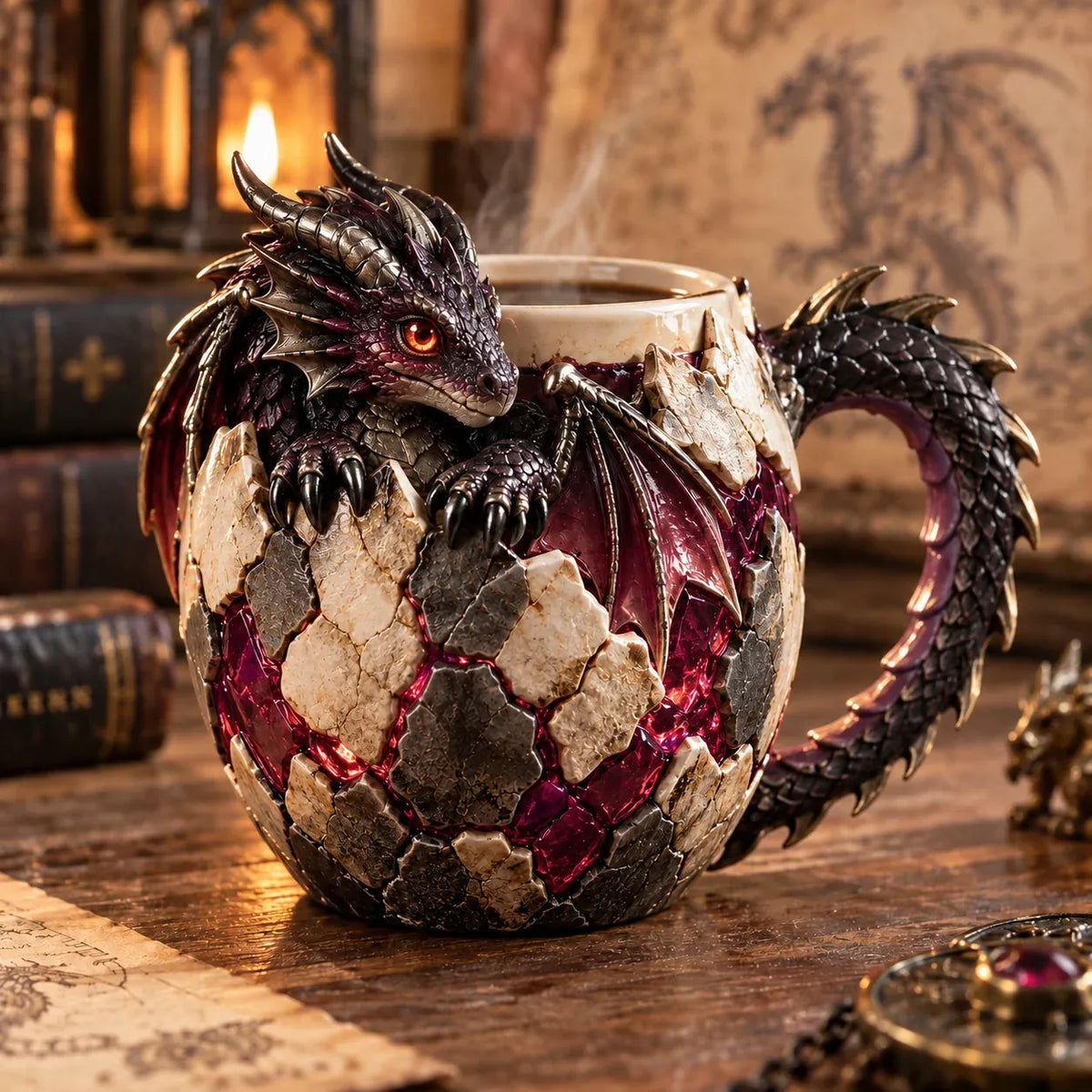 ⏳ Last Day 50% OFF – 🐉 Sculpted Dragon Mug Collection | 6 Fantasy Realm Designs with Raised 3D Dragon Details ☕