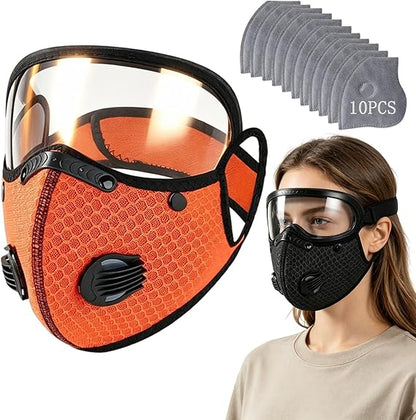 😷 Reusable Carbon Filter Dust Mask with Adjustable Goggles ❤️