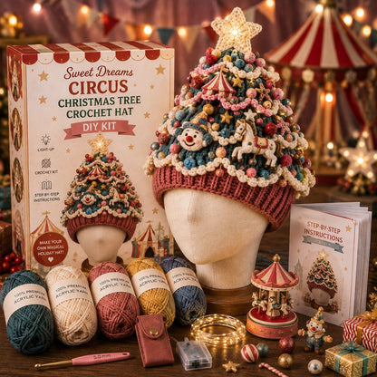 Beginner-Friendly Light-Up Christmas Tree Crochet Hat DIY Kit