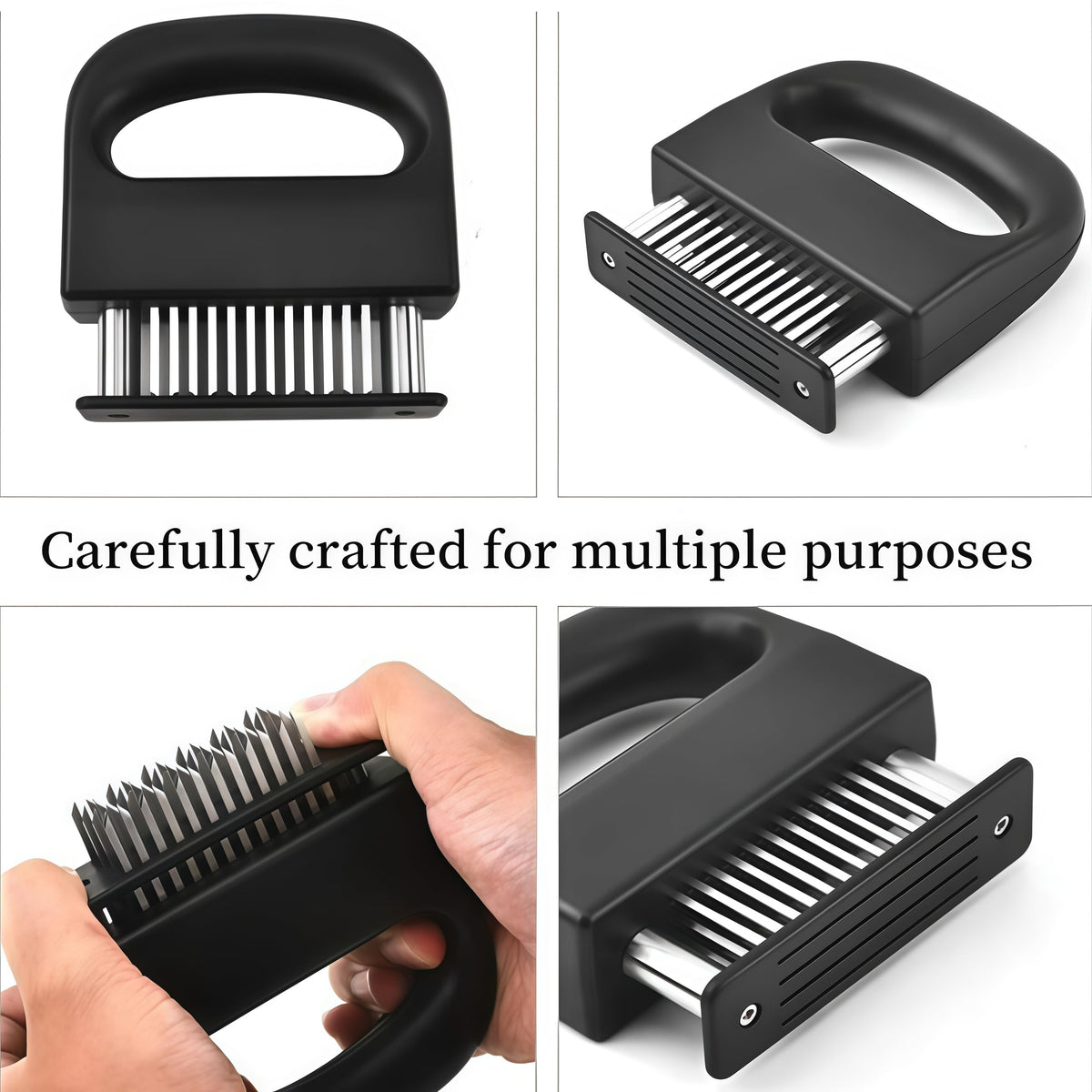 🥩 Meat Tenderizer with 48 Stainless Steel Ultra Sharp Needle Blades