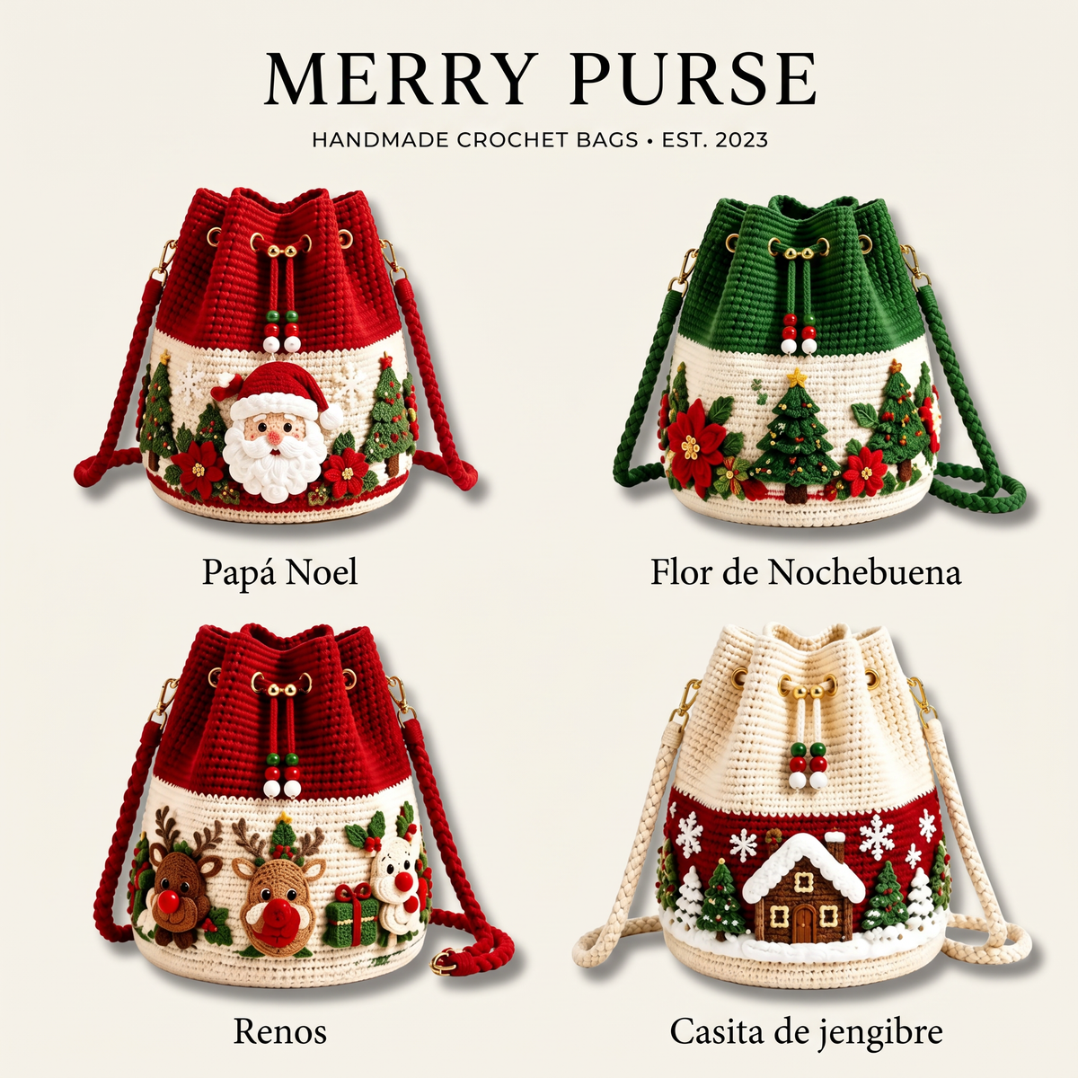 Hand-Knitted Christmas Bag