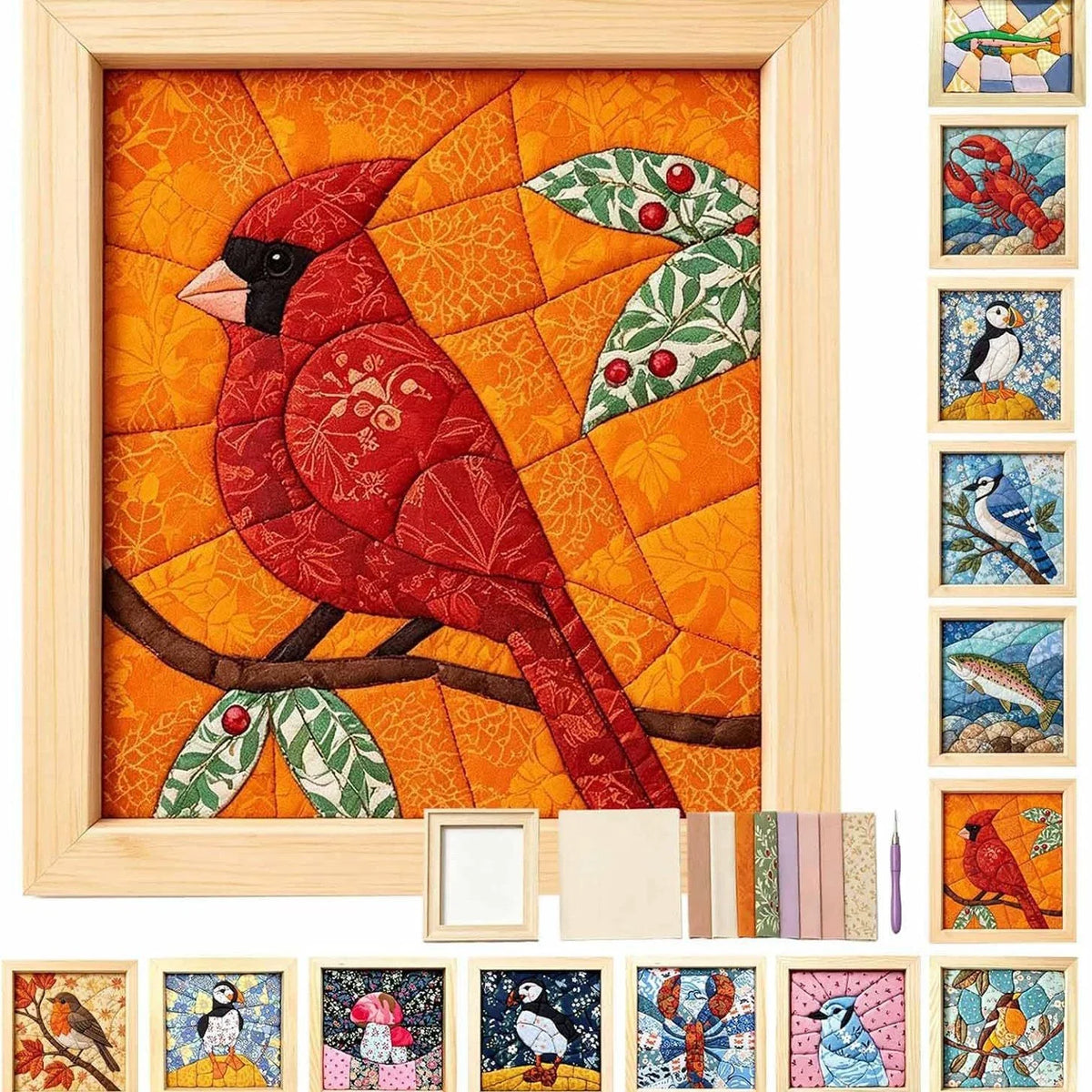 DIY Fabric Art Painting Kit No-Sew Handmade Patchwork