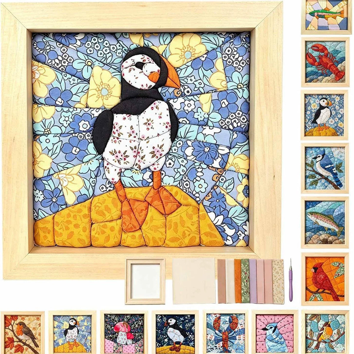 DIY Fabric Art Painting Kit No-Sew Handmade Patchwork