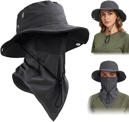 Breathable Fisherman Hat with Detachable Face Mask