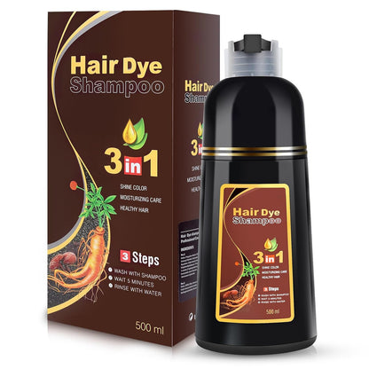 Dark Brown Hair Color Shampoo for Gray Hair 500ML Hair Dye Shampoo for Men & Women