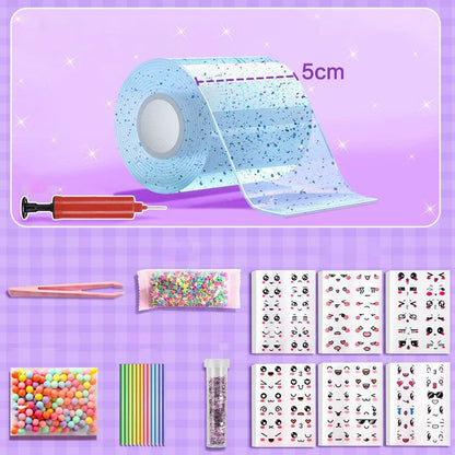 DIY Craft Creative Blow Bubbles Double Sided Tape，Clear Nano Tape,  with Sequin Removable