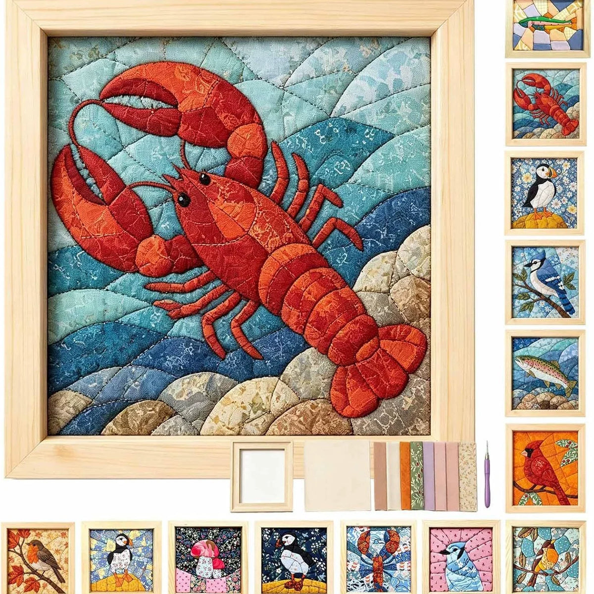 DIY Fabric Art Painting Kit No-Sew Handmade Patchwork