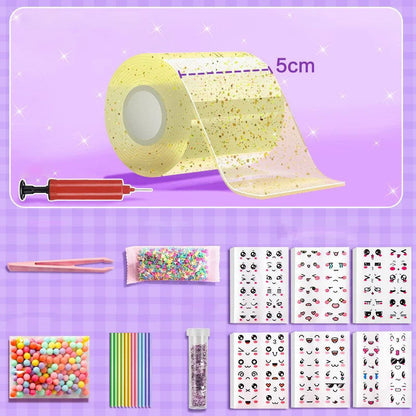 DIY Craft Creative Blow Bubbles Double Sided Tape，Clear Nano Tape,  with Sequin Removable