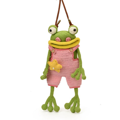 Diy Cartoon Frog Purse, Cute Crochet Wallet, Phone Bag with Convenient Storage