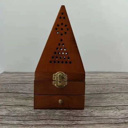 Medieval Wooden Pyramid Incense Box