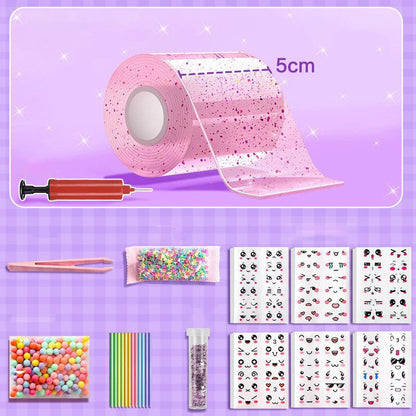 DIY Craft Creative Blow Bubbles Double Sided Tape，Clear Nano Tape,  with Sequin Removable