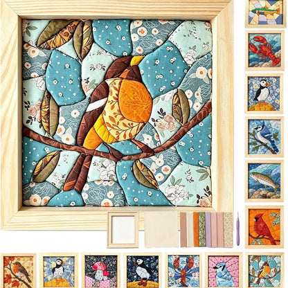 DIY Fabric Art Painting Kit No-Sew Handmade Patchwork