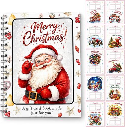 Christmas Gift Card Book, Spiral Bound for Holiday Gift Giving