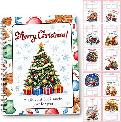 Christmas Gift Card Book, Spiral Bound for Holiday Gift Giving
