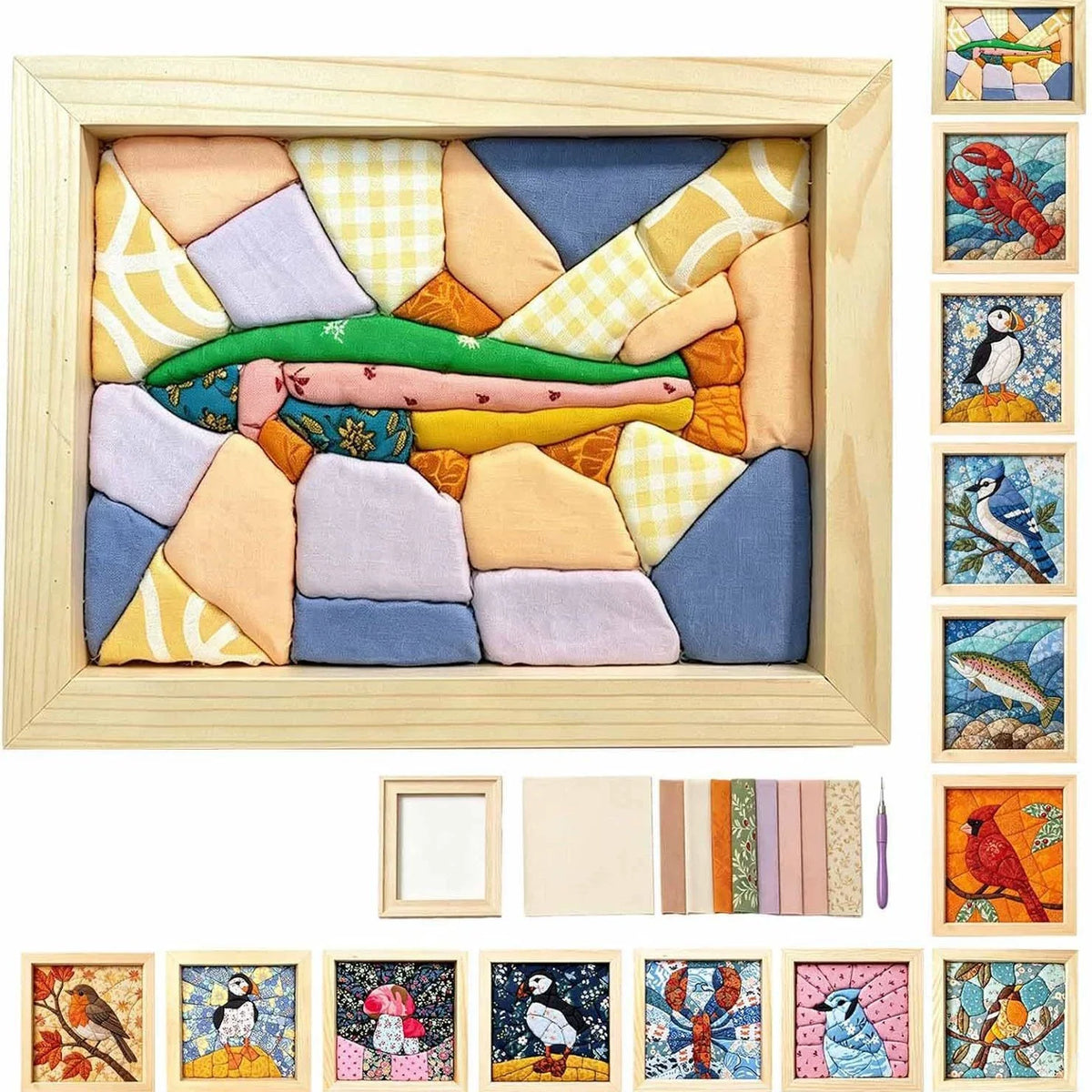 DIY Fabric Art Painting Kit No-Sew Handmade Patchwork