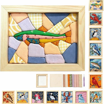 DIY Fabric Art Painting Kit No-Sew Handmade Patchwork