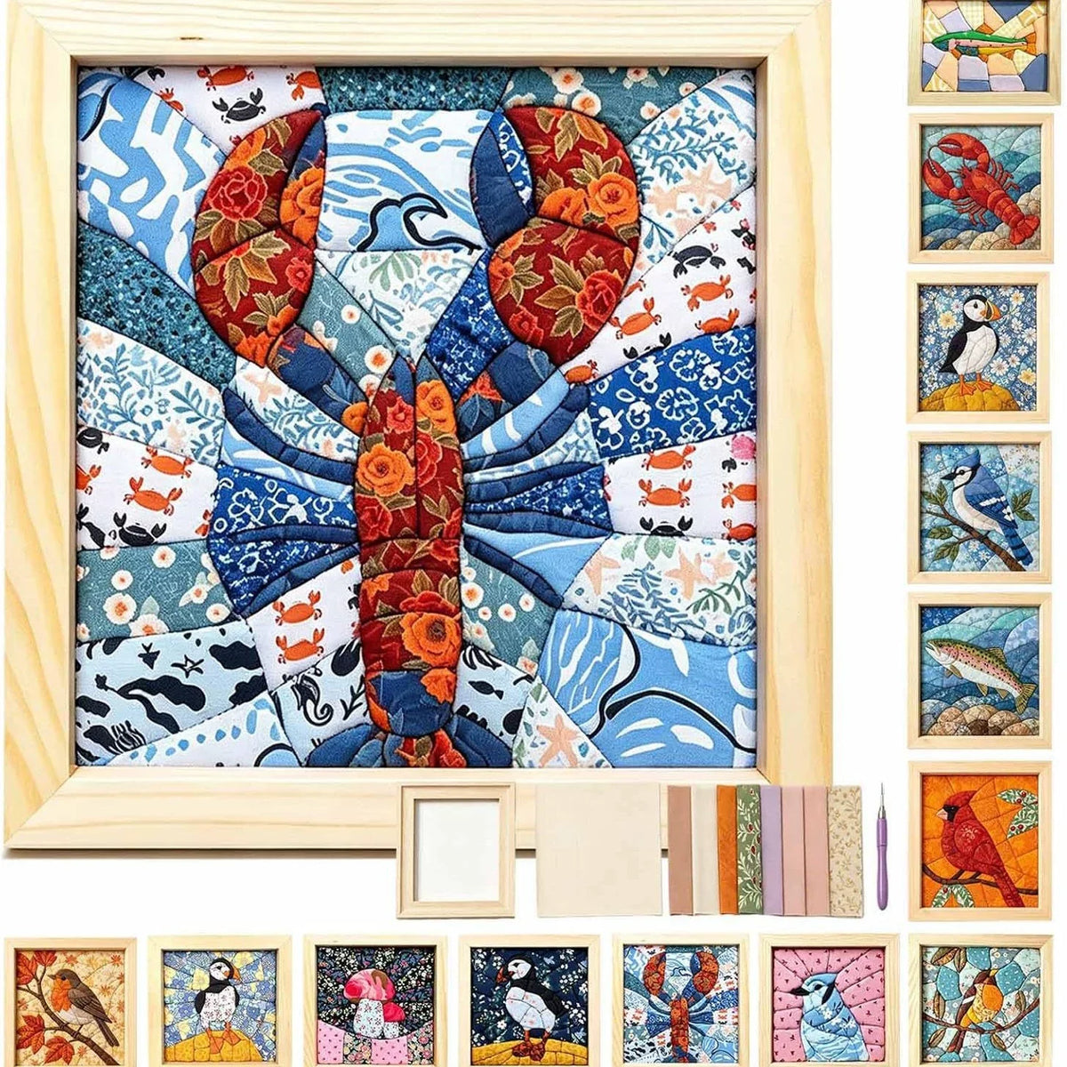 DIY Fabric Art Painting Kit No-Sew Handmade Patchwork
