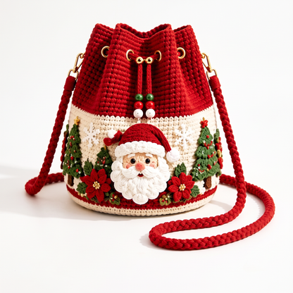 Hand-Knitted Christmas Bag
