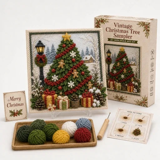 Pre-Punched 3D Christmas Yarn Art Kit