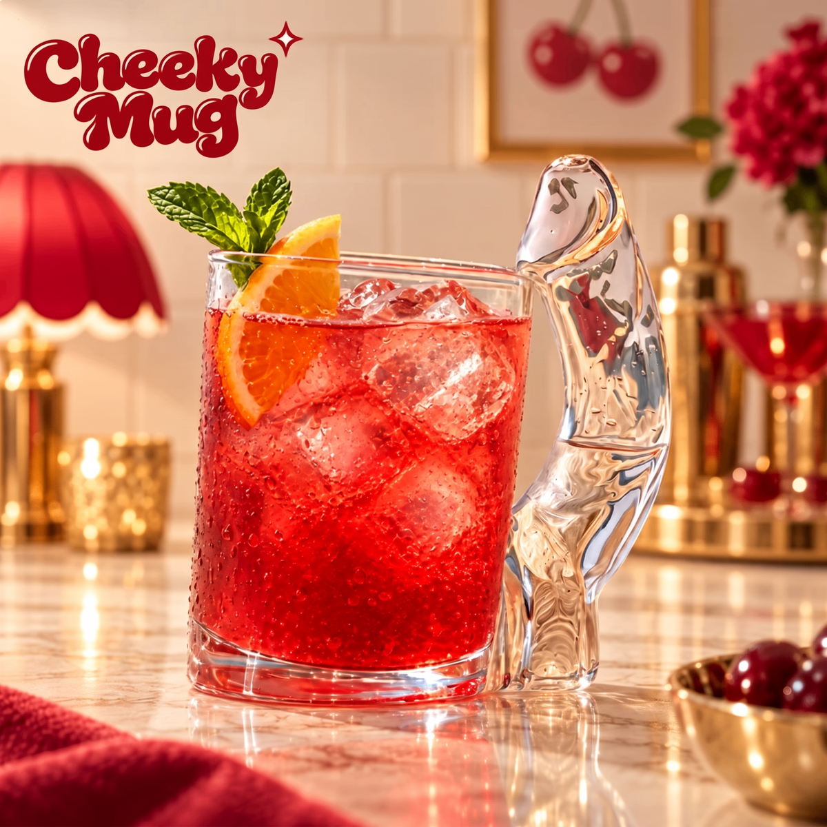 Cheeky Mug-Fun D-Cup Shaped Glass Cocktail Glass