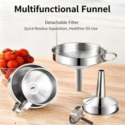 ✨ 304 Stainless Steel Funnel with Filter Mesh