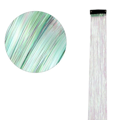 12 Pieces Coloured Clip-In Hair Extensions, Synthetic Long Straight Sequins