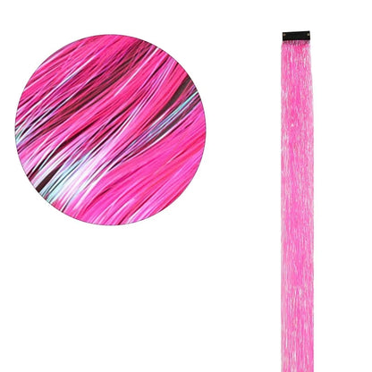 12 Pieces Coloured Clip-In Hair Extensions, Synthetic Long Straight Sequins