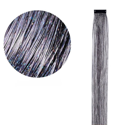 12 Pieces Coloured Clip-In Hair Extensions, Synthetic Long Straight Sequins